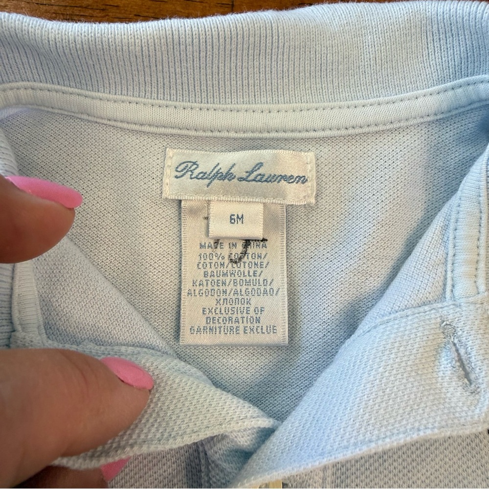 Ralph Lauren Baby Blue One Piece Polo size 6 months - Picture 4 of 6